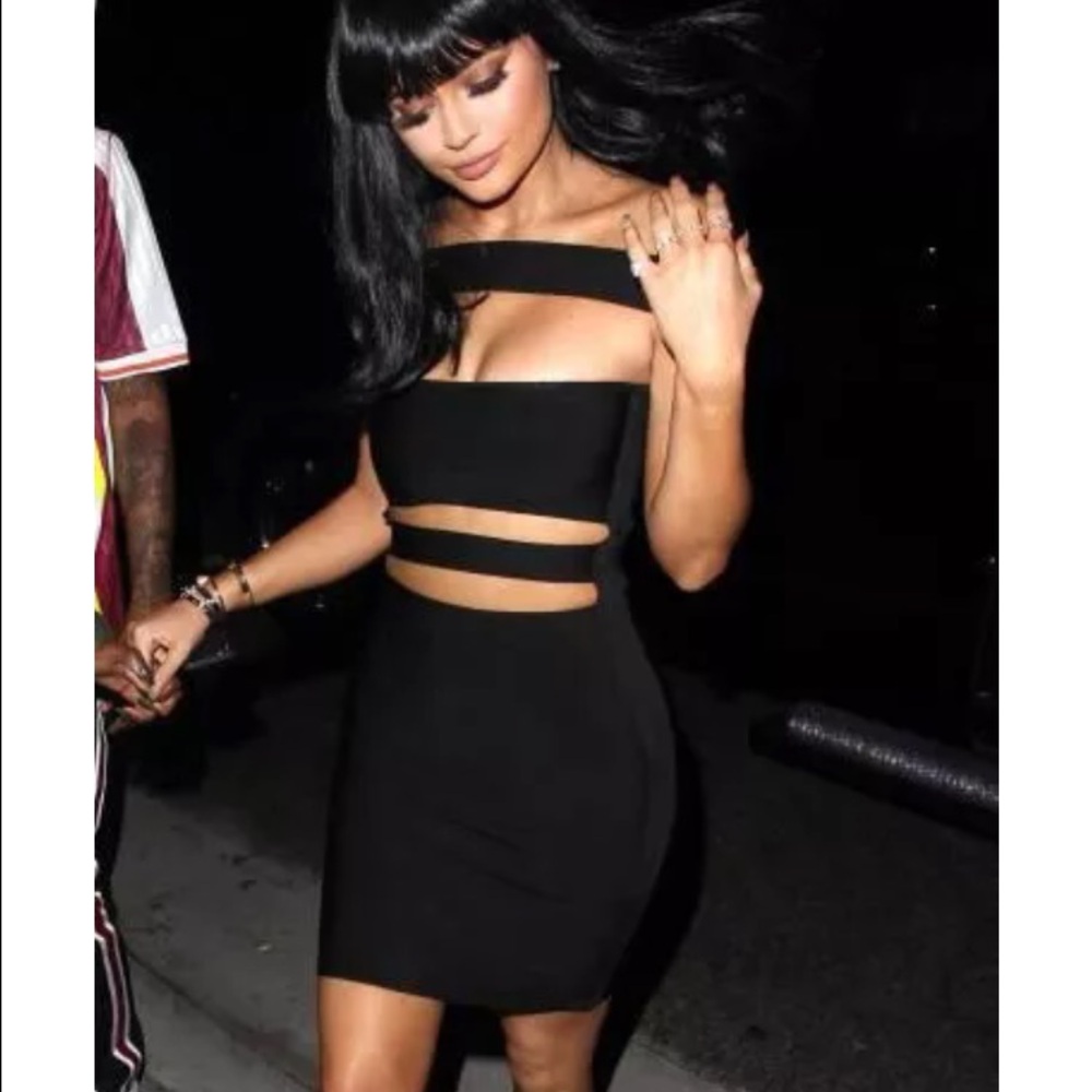 Kylie Jenner Balmain Cut out Bandage Dress XS